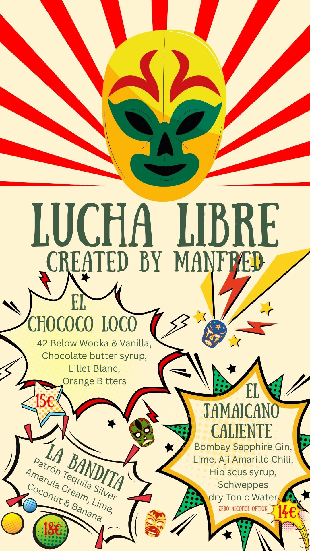 Lucha Libre Cocktail Menu